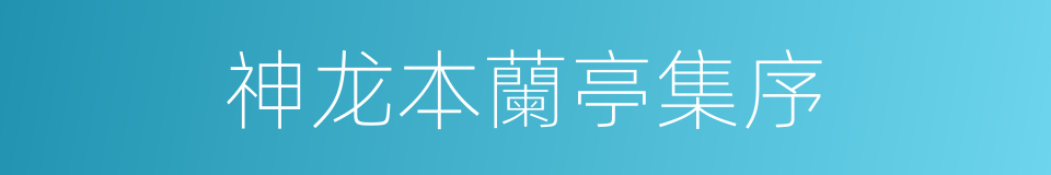 神龙本蘭亭集序的同義詞