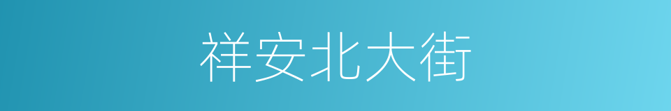 祥安北大街的同义词