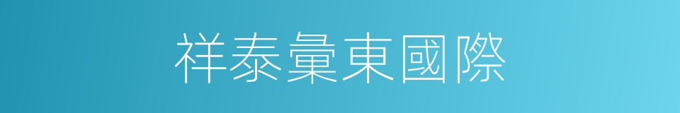 祥泰彙東國際的同義詞