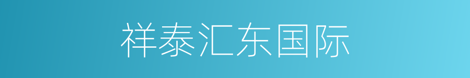 祥泰汇东国际的同义词