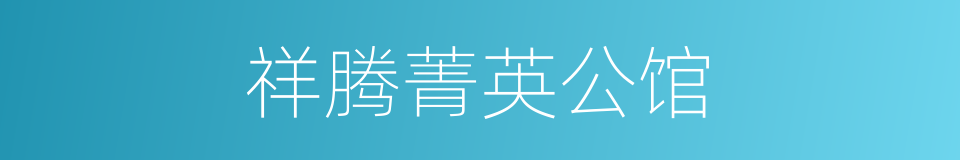 祥腾菁英公馆的同义词