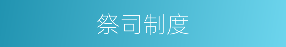 祭司制度的同义词