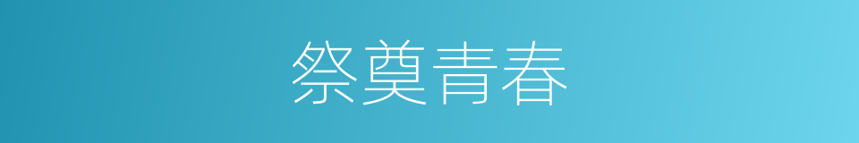 祭奠青春的同义词