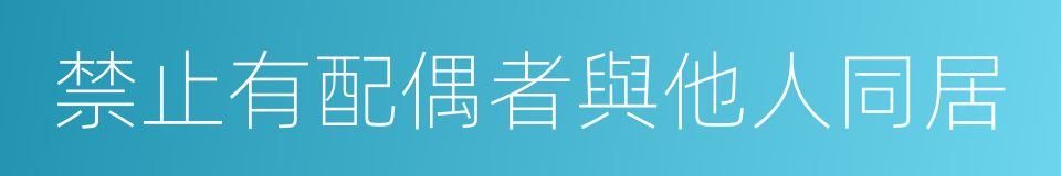 禁止有配偶者與他人同居的同義詞