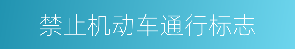 禁止机动车通行标志的同义词
