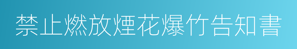 禁止燃放煙花爆竹告知書的同義詞