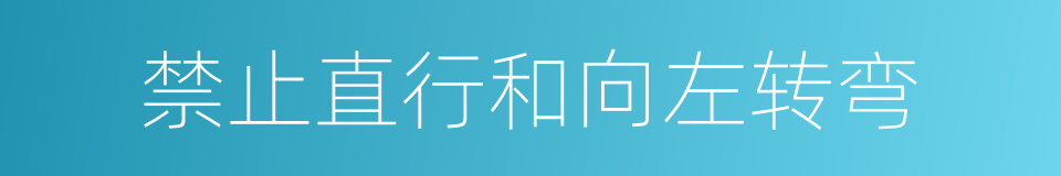 禁止直行和向左转弯的同义词