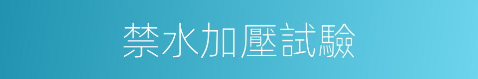禁水加壓試驗的同義詞