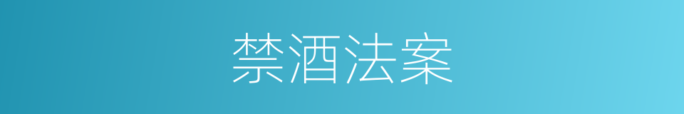 禁酒法案的同义词