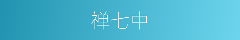禅七中的同义词