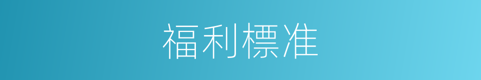 福利標准的同義詞