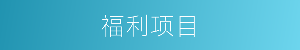 福利项目的同义词