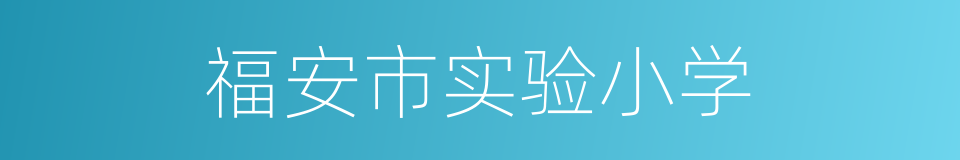 福安市实验小学的同义词