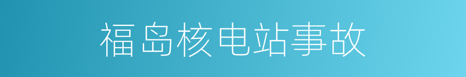 福岛核电站事故的同义词