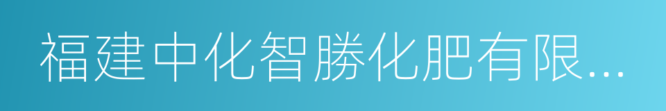 福建中化智勝化肥有限公司的同義詞