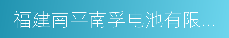 福建南平南孚电池有限公司的同义词