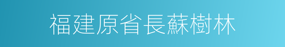 福建原省長蘇樹林的同義詞