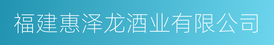 福建惠泽龙酒业有限公司的同义词