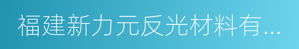 福建新力元反光材料有限公司的同义词