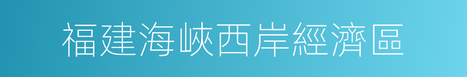 福建海峽西岸經濟區的同義詞