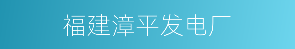 福建漳平发电厂的同义词
