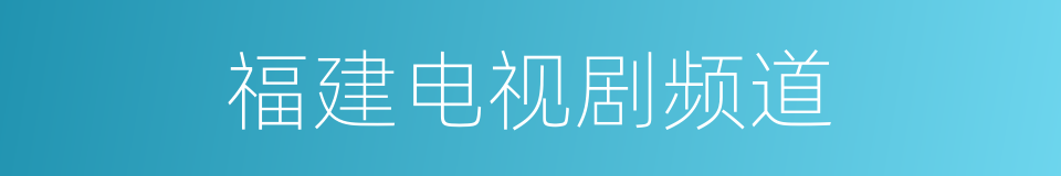 福建电视剧频道的同义词