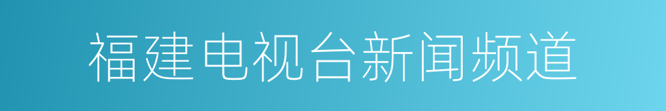 福建电视台新闻频道的同义词