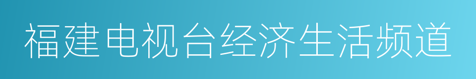 福建电视台经济生活频道的同义词