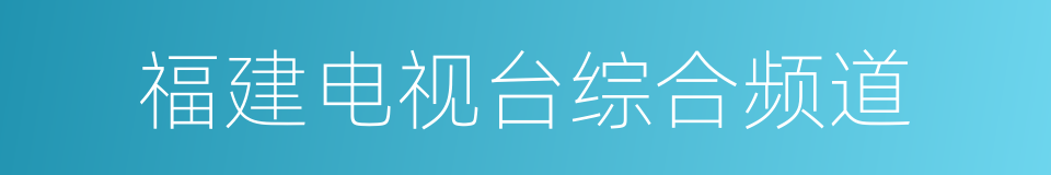 福建电视台综合频道的同义词