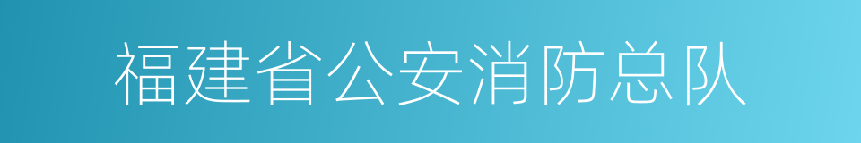 福建省公安消防总队的同义词