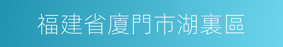 福建省廈門市湖裏區的同義詞