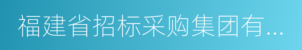 福建省招标采购集团有限公司的同义词