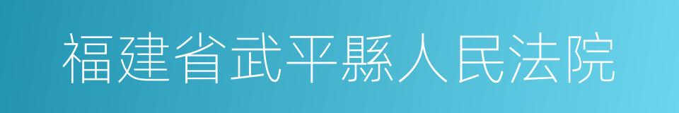 福建省武平縣人民法院的同義詞