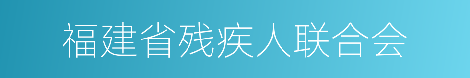 福建省残疾人联合会的同义词