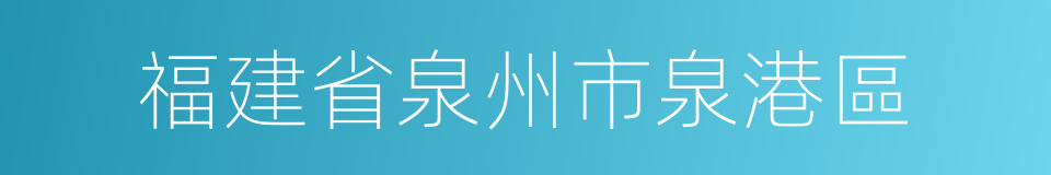 福建省泉州市泉港區的同義詞