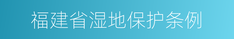 福建省湿地保护条例的同义词