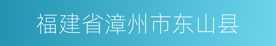 福建省漳州市东山县的同义词