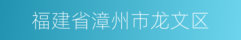 福建省漳州市龙文区的同义词