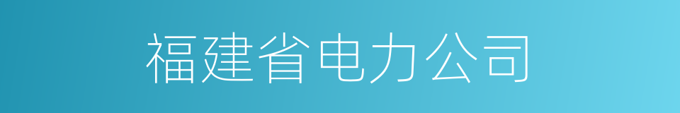 福建省电力公司的同义词