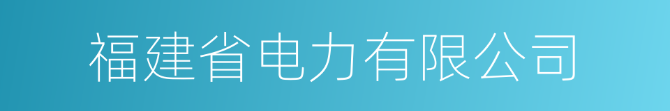 福建省电力有限公司的同义词