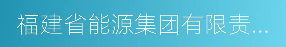 福建省能源集团有限责任公司的同义词