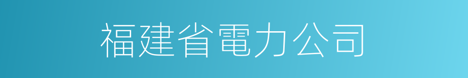 福建省電力公司的同義詞