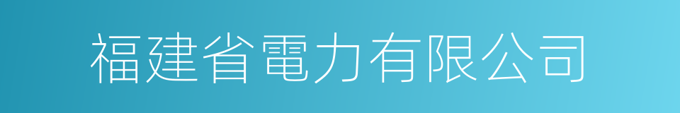 福建省電力有限公司的同義詞