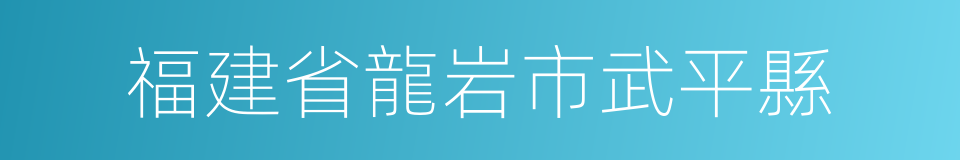 福建省龍岩市武平縣的同義詞