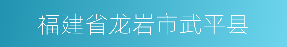 福建省龙岩市武平县的同义词