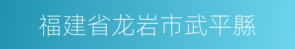 福建省龙岩市武平縣的同義詞