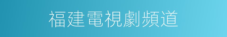 福建電視劇頻道的同義詞