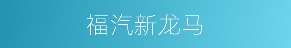 福汽新龙马的同义词