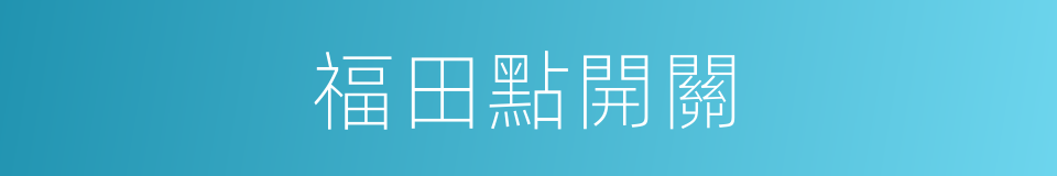 福田點開關的同義詞