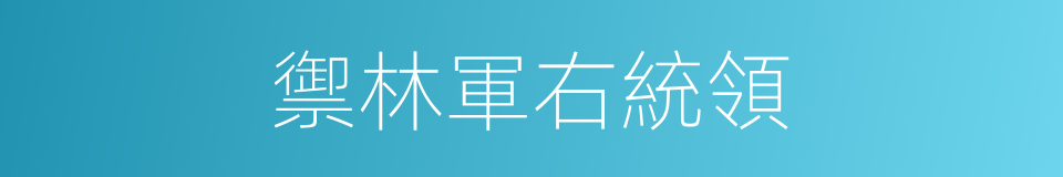 禦林軍右統領的同義詞